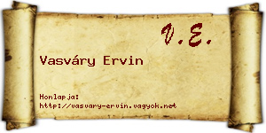 Vasváry Ervin névjegykártya