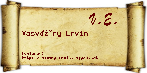 Vasváry Ervin névjegykártya