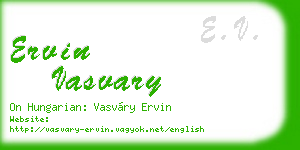 ervin vasvary business card
